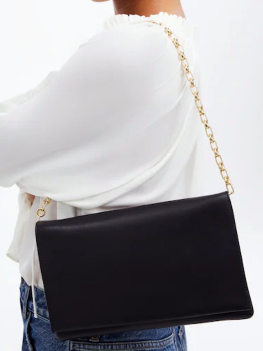 Madewell Black Chain-Strap Shoulder Bag Purse Clutch